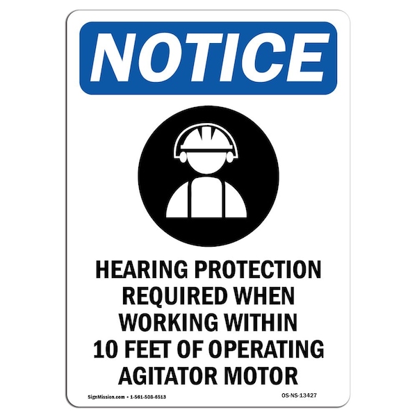 OSHA, Hearing Protection, 5in X 3.5in, 10PK, 3.5" W, 5" H, Portrait, PK10, OS-NS-D-35-V-13427-10PK
